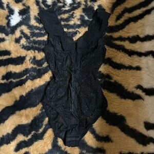 Vintage black lace bodysuit